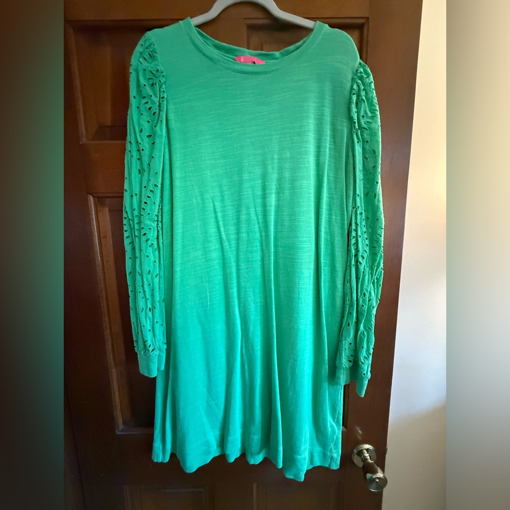 Lilly Pulitzer Vibrant Green Long Sleeve sweatshirt Dress